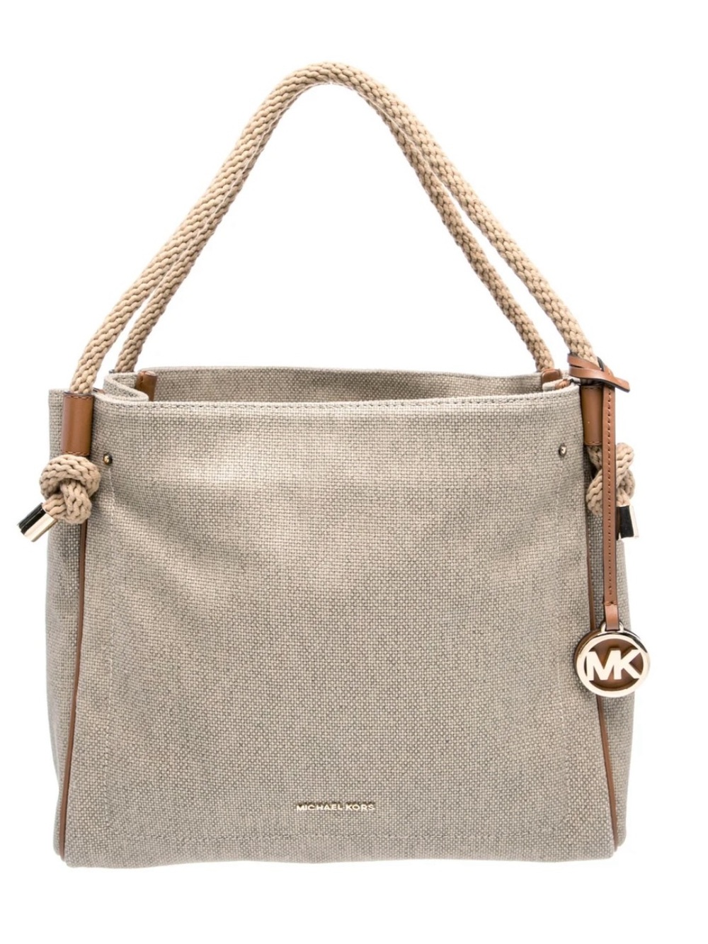 Michael Kors Isla Canvas Hobo Bag With knotted rope Accents